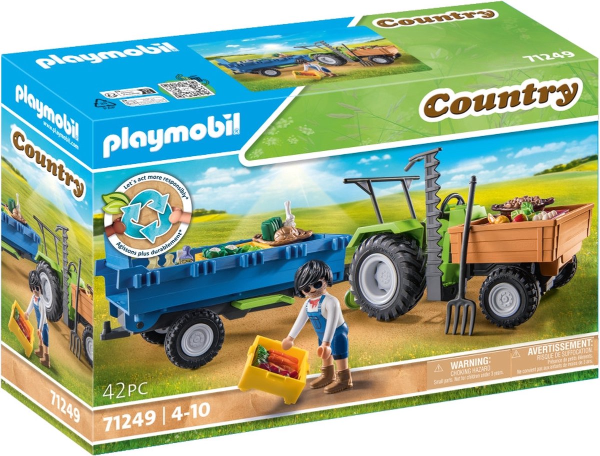 Playmobil Country Harvester Tractor with Trailer