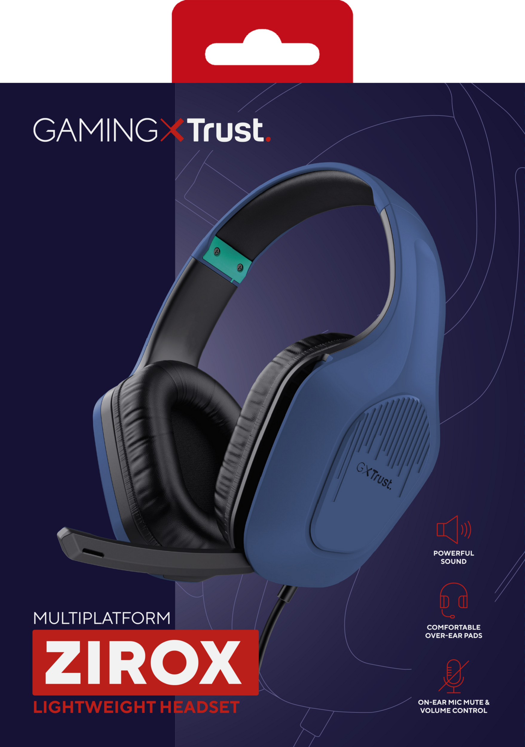 Trust - GXT415B Zirox Headset - Blue