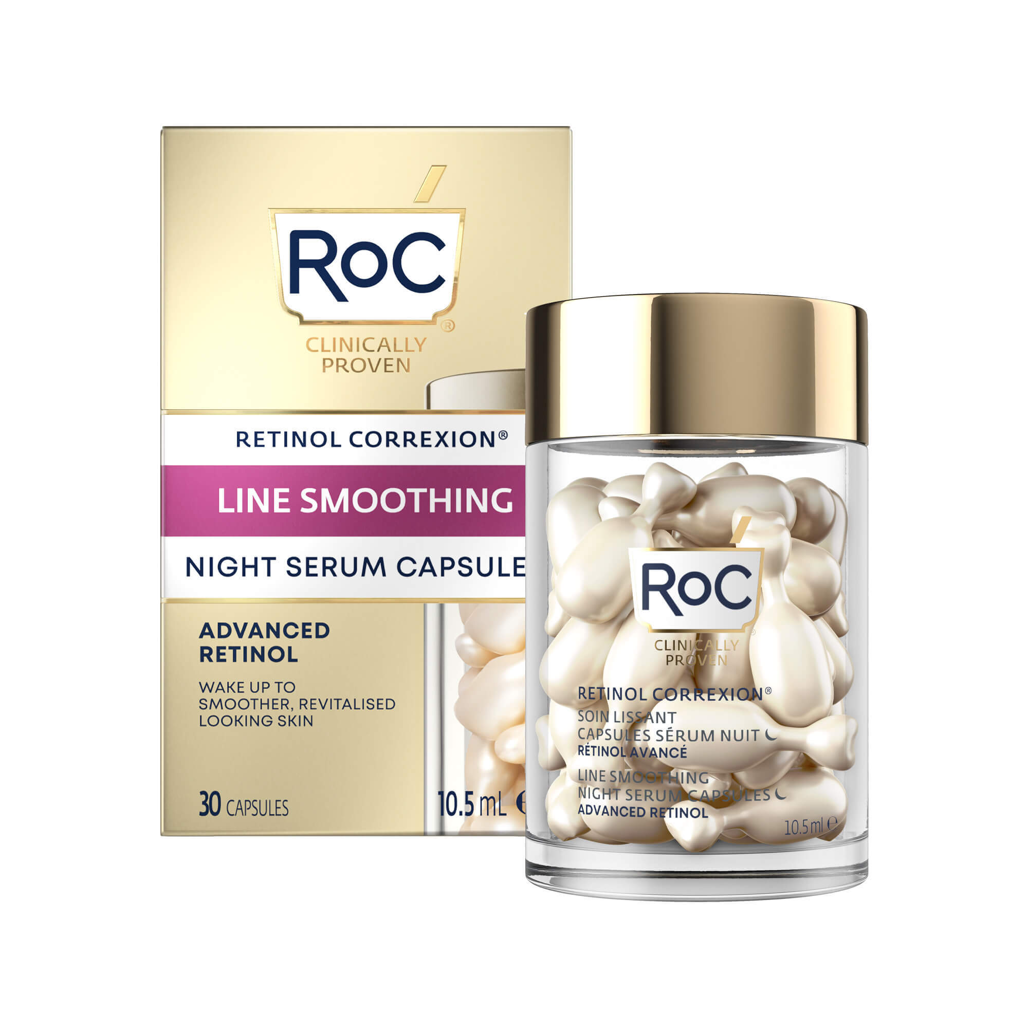 Retinol Correxion Linienglättendes Gesichtsserum, 30 Stück, RoC
