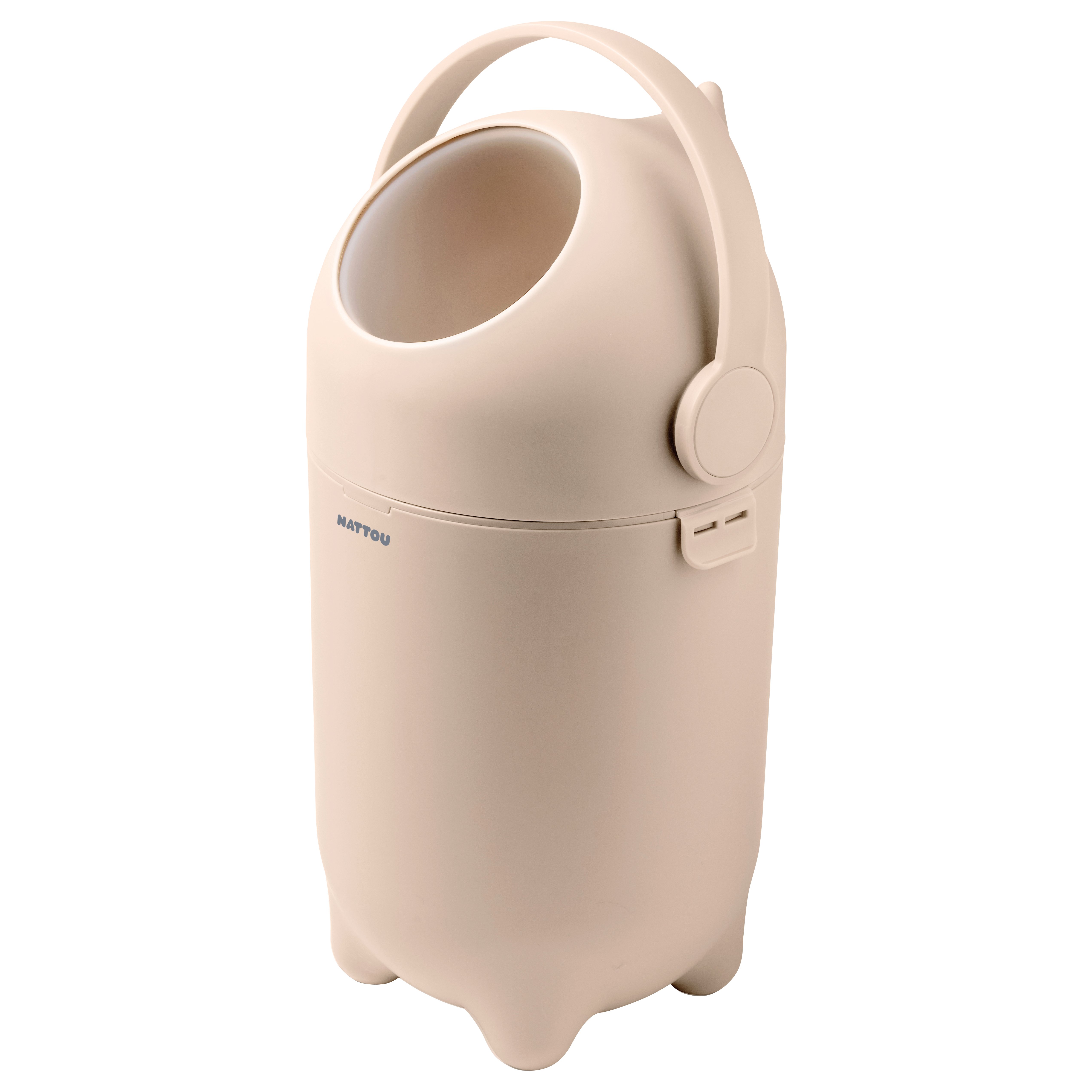 Nattou Windeleimer Dropy, Geruchsdicht, Einfaches Öffnen mit einer Hand, 49,5 x 28 cm, Polypropylen/ABS, Beige