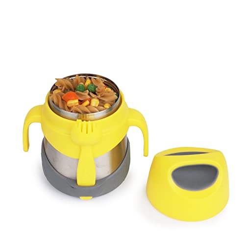 b.box Isolierte Lunchbox mit abnehmbarem Griff/integrierter Gabel, Lemon Sherbet, 1 Stück