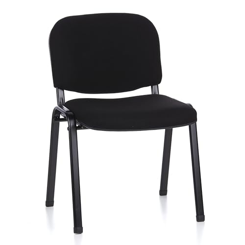 hjh OFFICE 704000 Besucherstuhl XT 600 Stoff Schwarz Konferenzstuhl bequem gepolstert, stapelbar, Metallgestell