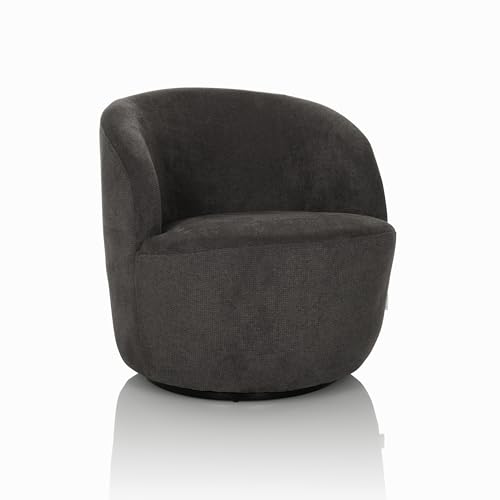 hjh LIVING Lounge-Sessel drehbar BRAMWICH Moderner Drehsessel, bequem gepolstert, Cocktailsessel Relaxsessel Wohnzimmerstuhl, Stoff Grau