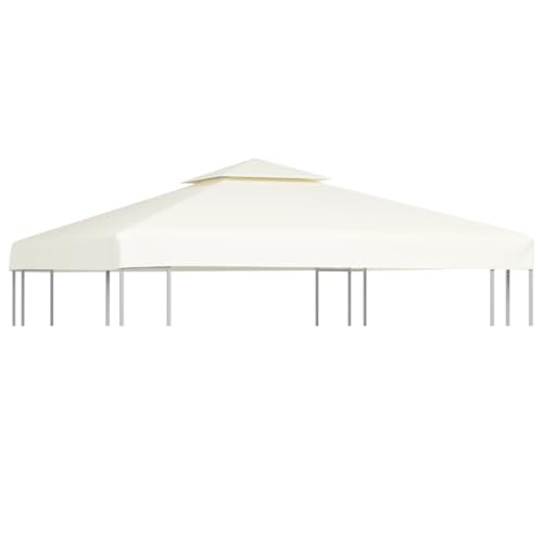 vidaXL Pavillon Abdeckung 310 g/m² Creme 3x3 m Ersatzdach Partyzelt Plane Dach