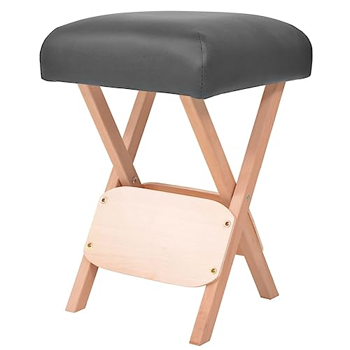 vidaXL Massage Hocker Dickem Sitz Klapphocker Arbeitshocker Klappstuhl Hocker Sitzhocker Polsterhocker für Massageliege Therapieliege 12cm Schwarz