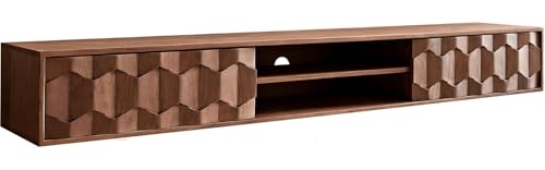 DELIFE TV-Board Fevo Akazie Braun 200 cm 2 Türen schwebend Lowboard