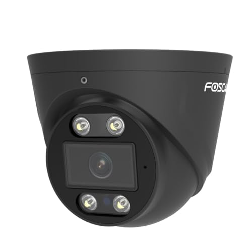 Foscam 8 MP PoE Outdoor IP-Dome-Kamera mit Lichtspots und Sirene T8EP Schwarz