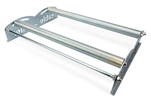 DIGITUS Kabeltrommel-Abroller - Kabelabwickler für Netzwerk-Verlegekabel - 150 kg Traglast - 540 mm max. Rollenbreite - einstellbare Tragwalzen - 600x400x100 mm - Silber