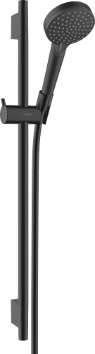 hansgrohe Duschset Vernis Blend, Duschkopf mit Duschschlauch und Duschstange 0,65m, Handbrause mit 2 Strahlarten, Mattschwarz