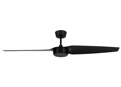 LUCCI AIR Deckenventilator Condor, 2 Flügel mit 137cm Durchmesser, inkl. Fernbedienung (Schwarz)
