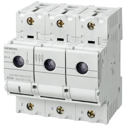 SIEMENS 5SG7133 Lasttrennschalter Sicherungsgröße = D02 63 A 400 V 1 St.