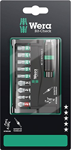 Wera Bit-Sortiment, Bit-Check 10 BiTorsion 3 SB, 10-teilig, 05073418001, 18 x 7.5 x 0.4 cm