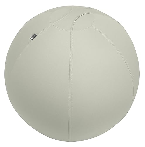 Leitz Ergo Active Sitzball mit Anti-Wegroll-Funktion, Ergonomische Alternative zum Bürostuhl, Gymnastikball, 75 cm Durchmesser, Stoffbezug, Für Büro oder Home Office, Ergo-Serie, Hellgrau, 65430085