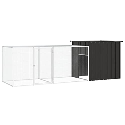 vidaXL Hühnerkäfig Anthrazit 300x91x100cm Verzinkter Stahl Auslauf Hühnerstall