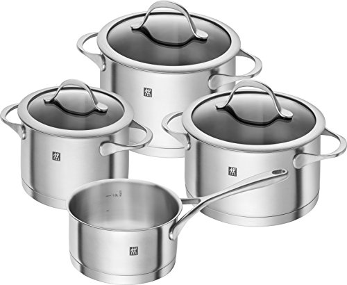 ZWILLING Essence Kochtopf-Set, 4-teilig, 3 Deckel, Induktionsgeeignet, Edelstahl, 4 Tlg.