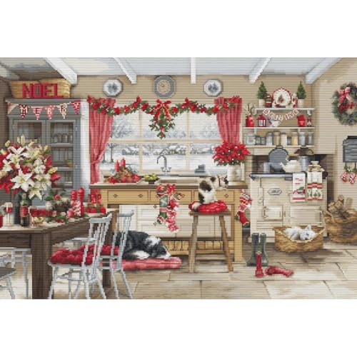 Luca-S Kreuzstich Stickpackung Weihnachten Landhausküche, Zählmuster