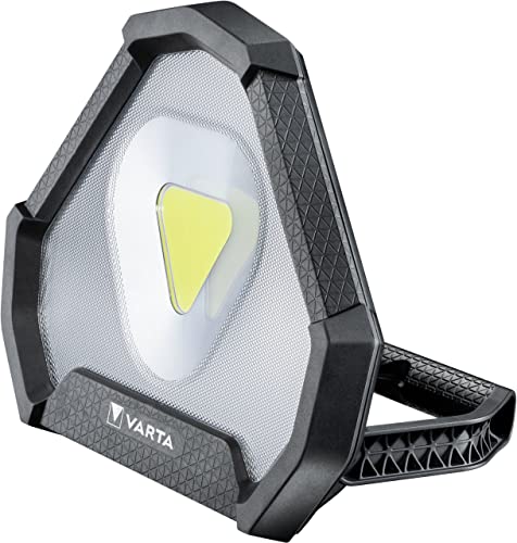 VARTA Baustrahler LED, wiederaufladbar, Arbeitsleuchte, Work Flex Stadium Light mit aufladbarem Li-Ion Akku, Werkstattlampe inkl. Micro USB Ladekabel, spritzwasser- und staubgeschützt