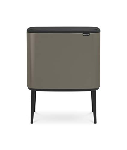 Brabantia 316043 Bo Touch Bin, 3 x 11 L Abfalleimer, Edelstahl, Platinum, 54 x 31.5 x 68 cm