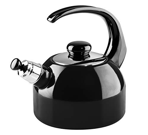Riess, 0543-022, Flötenkessel Plus, CLASSIC- SCHWARZEMAILLE, 2 Liter, Durchmesser 18 cm, Emaille, schwarz, Induktion