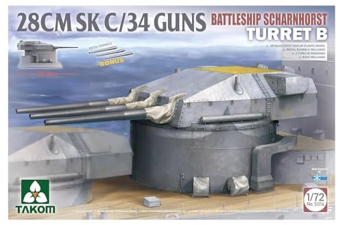 Takom TAK5016 5016 28 cm SK C/34 Scharnhorst Geschützturm 1:72 - Modellbau