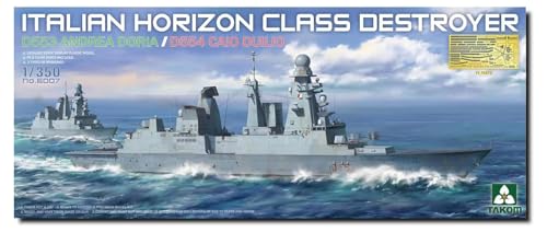 Tacom TKO6007 1/350 Italian Navy Horizon Class Destroyer D553 Andrea Doria/D554 Caio Duilio Kunststoffmodell, geformte Farbe