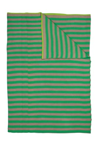 PIP STUDIO Bonsoir Stripe Tagesdecke gestrickt Throw Green 130x170cm (1Stück)