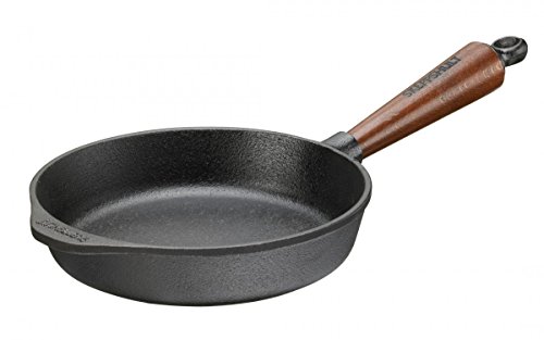 SKEPPSHULT Pfanne 20 cm hohe Seiten und Holzgriff Gusseisen