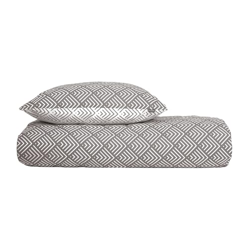 Schiesser Bettwäscheset Mabel | Renforcé | 100% Baumwolle aus nachhaltiger Produktion | 135x200cm + 80x80cm | Grau