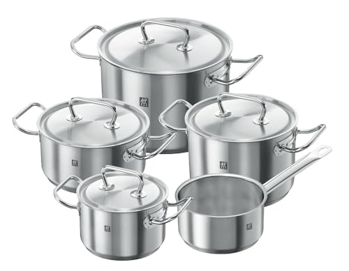 Zwilling Kochtopf-Set, 5-tlg., 4 Deckel, Induktionsgeeignet, Edelstahl, Twin Classic