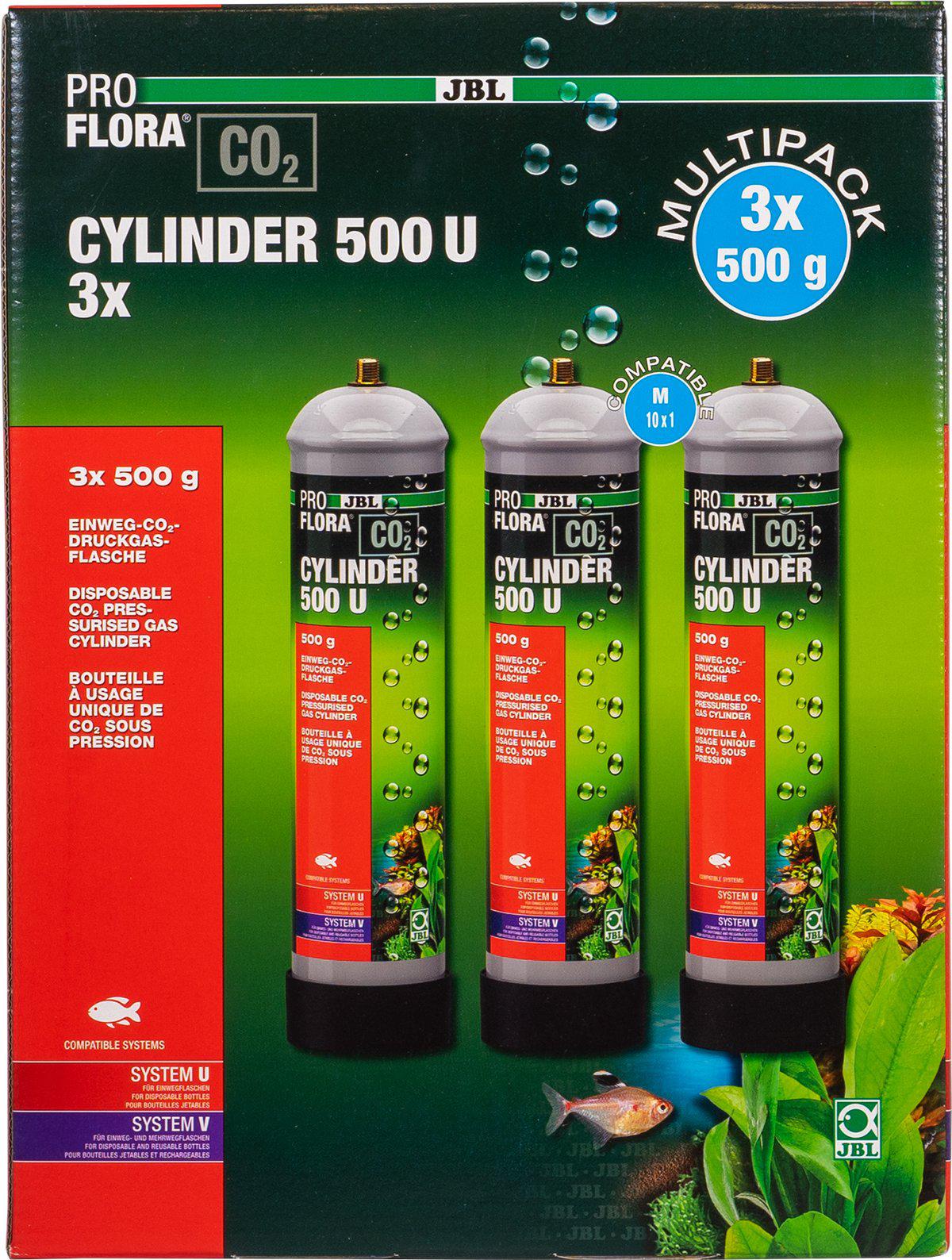 JBL PROFLORA CO2 Cylinder 500 U 3X 500 g CO2-Einweg-Vorratsflasche (3er Vorteils-Pack)