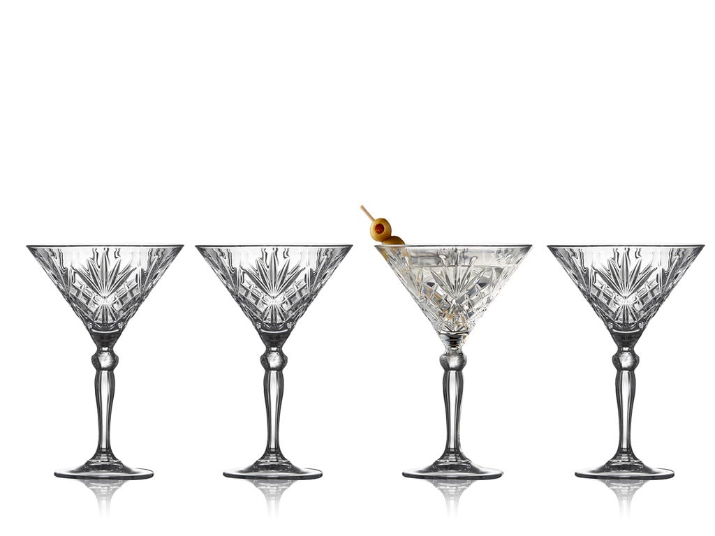 Lyngby Glas Krystal Melodia Cocktailglas, Trinkglas, 21 cl, 4 Stck.