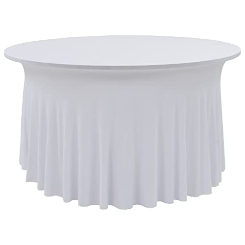 vidaXL 2X Stretch Tischhusse Weiß 150x74cm Stretchhusse Tischdecke Tisch Husse