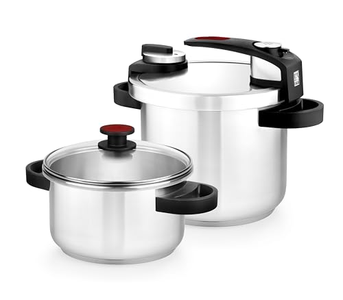 BRA Tekna Set Duo Olla a Presión Rápida 4+7L, Grau