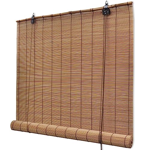 vidaXL Bambusrollo 100x220cm Braun Fensterrollo Sichtschutz Holzrollo Jalousie