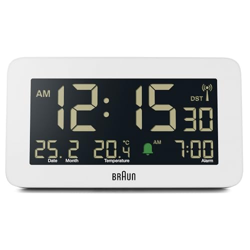 Braun BC10W-DCF Funk-Digitalwecker für die Mitteleuropäische Zeitzone (DCF)