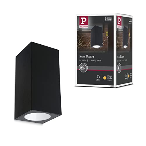 Paulmann 94328 LED Außenleuchte Außenwandleuchte Flame IP44 eckig incl. 2x2,8 Watt Anthrazit Außenlampe Aluminium 3000 K