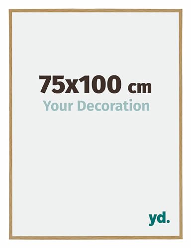 Your Decoration - Bilderrahmen 75x100 cm - Buche Hell - Bilderrahmen aus Kunststoff mit Acrylglas - Antireflex - 75x100 Rahmen - Evry