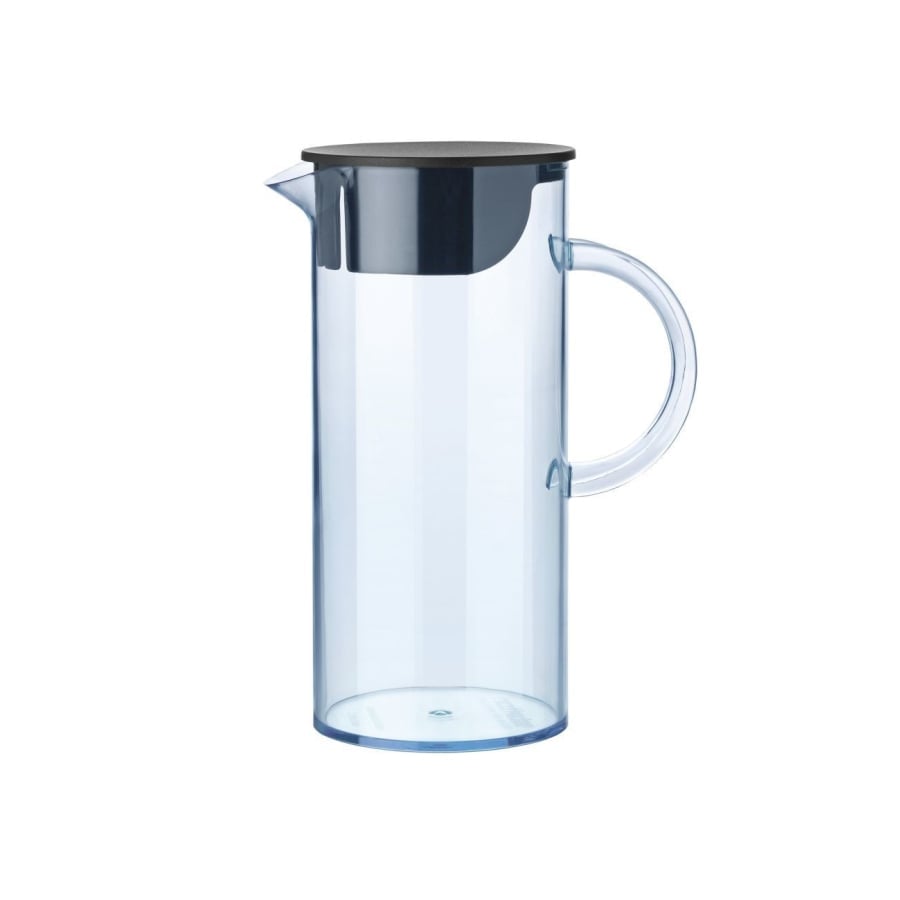 Stelton Kanne, Kunststoff, transparent blau, Deckel schwarz, 10.5 cm
