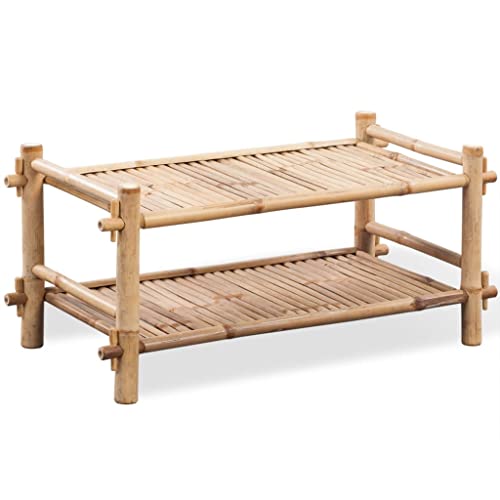 vidaXL 2-Etage Bambus Schuhregal Schuhablage Schuhständer Bambusregal Standregal