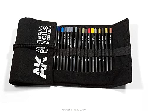 AK AK10048 WEATHERING PENCILS FULL RANGE CLOTH CASE (37 waterpencil colors)