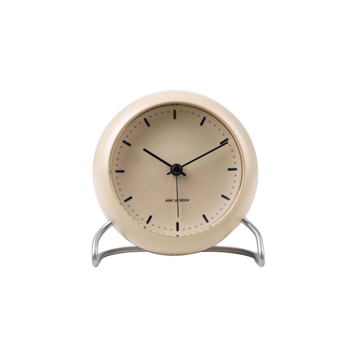 Arne Jacobsen Tischuhr Ø11 cm City Hall dänisches Design Sensorgesteuert, sand