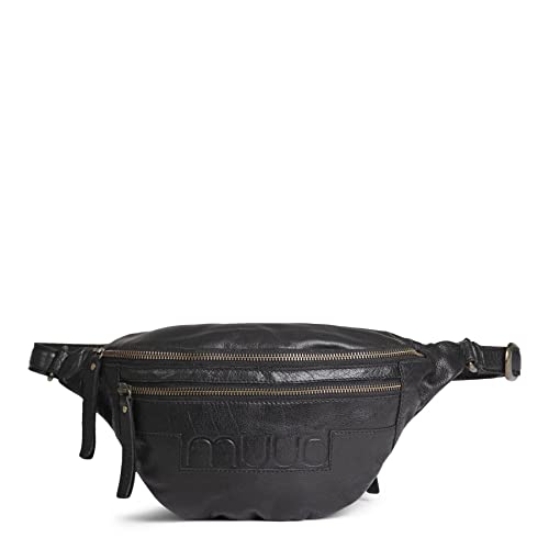 muud Vegas handgefertigte Gürteltasche aus Leder Black