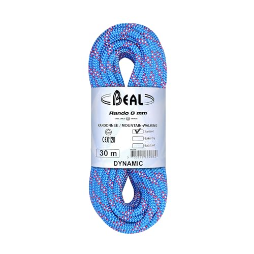 Beal Rando 8mm 20m Blau - Robustes vielseitiges Touren Zwillingsseil, 20m, Größe 20 m - Farbe Blue