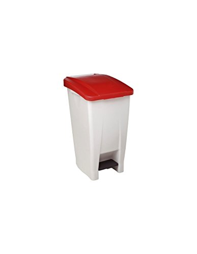ROSSIGNOL Kunststoff beweglicher Abfalleimer mit Pedal 60 L, weiß, 490 x 380 H 700 mm