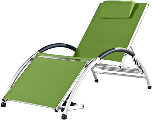 Vivere DKDSUN-GA Dockside Sun Lounger, Aluminium, Green Apple, 170 x 67 x 84 cm