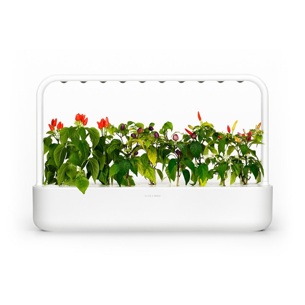 Click and Grow Indoor Garten, einfacher als Hydroponisches anzuchtsystem, Smart Garden mit LED, kräutergarten, Indoor gewächshaus mit 9 Plant pods dabei (weiß)