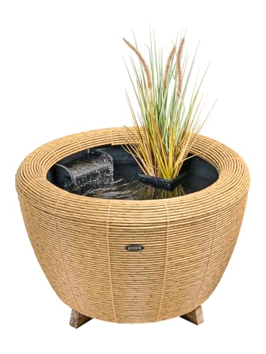 velda Orbis Mini-Teich mit Wasserfall und Pumpe, Dekoratives Wasserspiel für Innen und Außen, Naturdesign