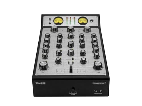 OMNITRONIC TRM-222 2-Kanal Rotary-Mixer | Rotary-Mixer mit 3-Band-Frequenzisolator, VCF-Filter und FX Loop