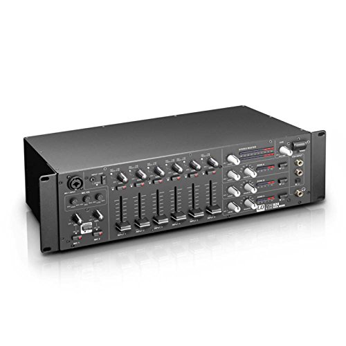 LD Systems ZONE 624-19" 4-Zonen Mixer mit 2 Mikrofonkanälen und 3HE, schwarz