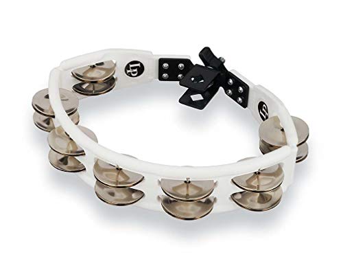 LP Latin Percussion LP162 Tambourin Cyclop montierbar Stahlschellen zweireihig weiß